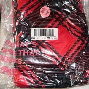 Red and Black Plaid Victoria’s Secret pink blanket new sealed